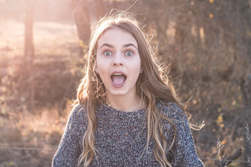 Woman looking surprised